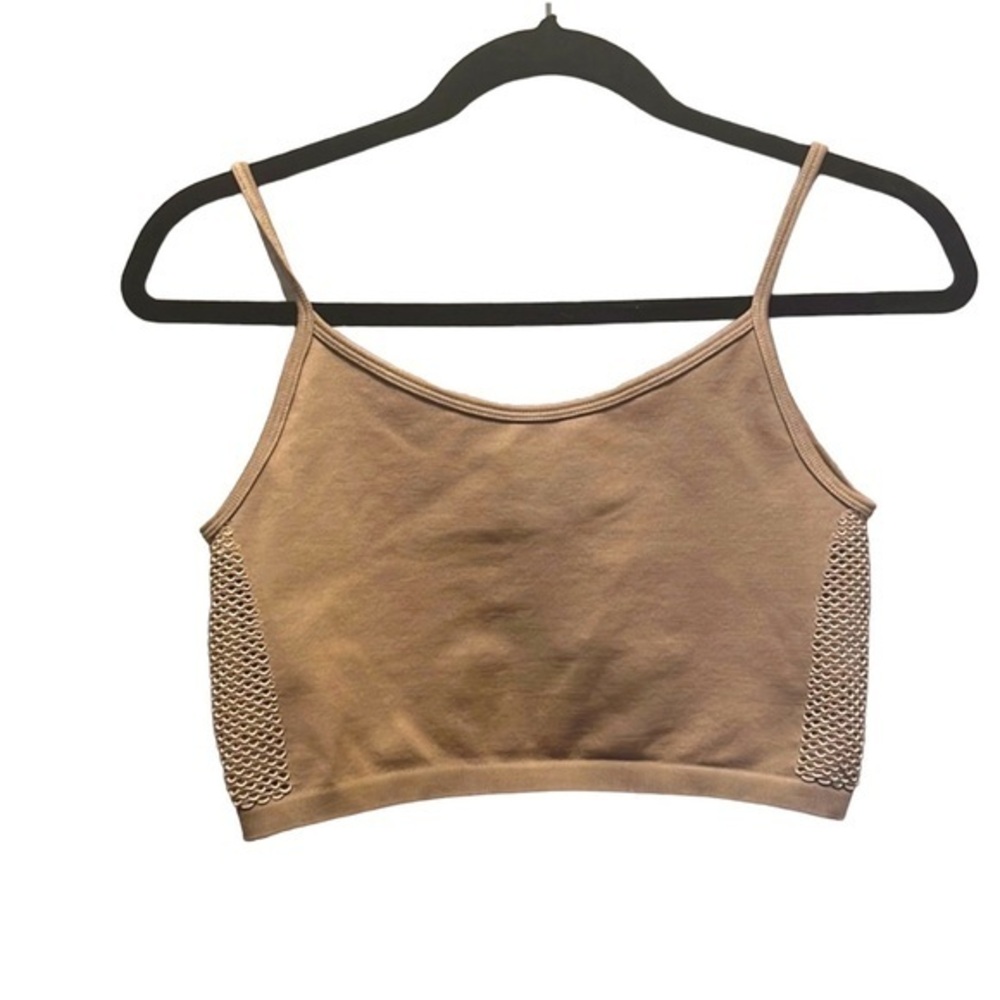 New Forever 21 Tan Beige Walnut Mesh Cami Crop Top Size Medium Large NWT